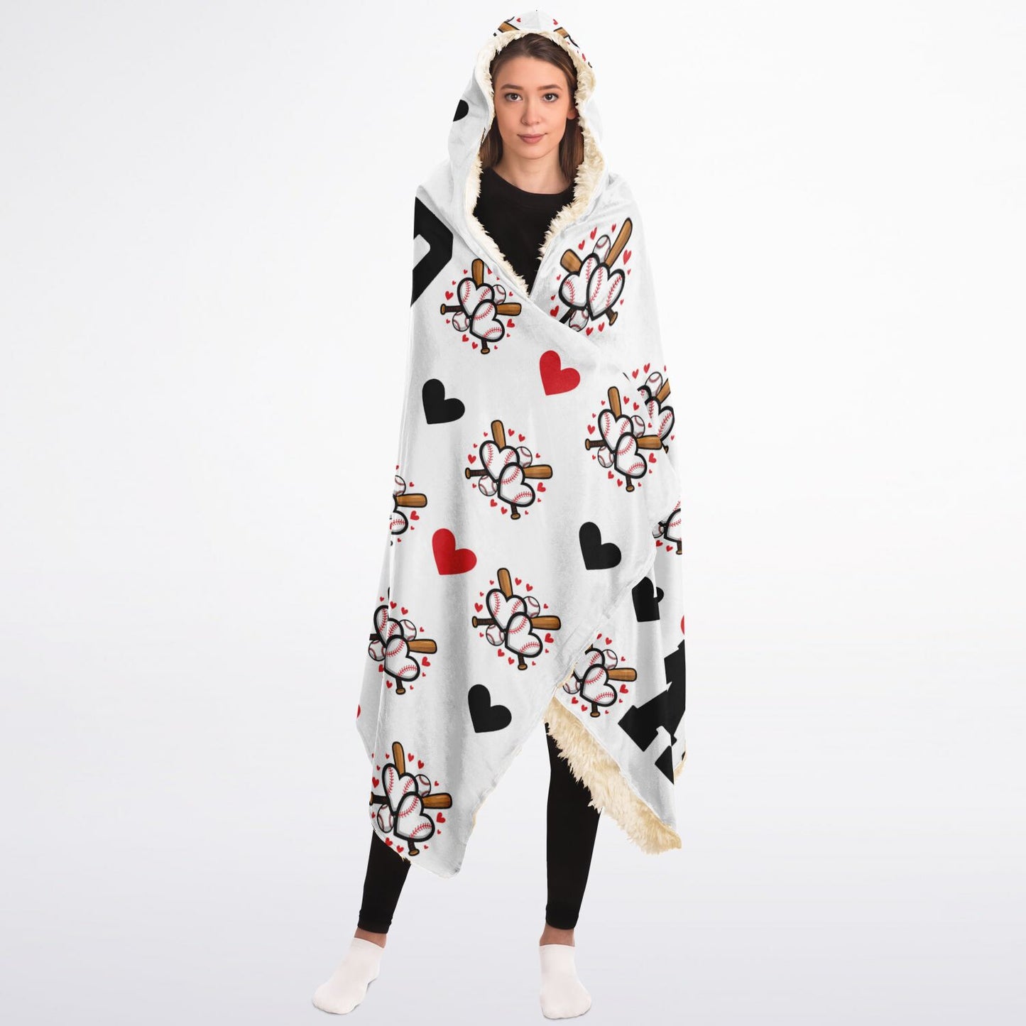 Loud & Proud Aunt Baseball Hooded Sherpa Blanket – Cozy Gift for Sports Aunts