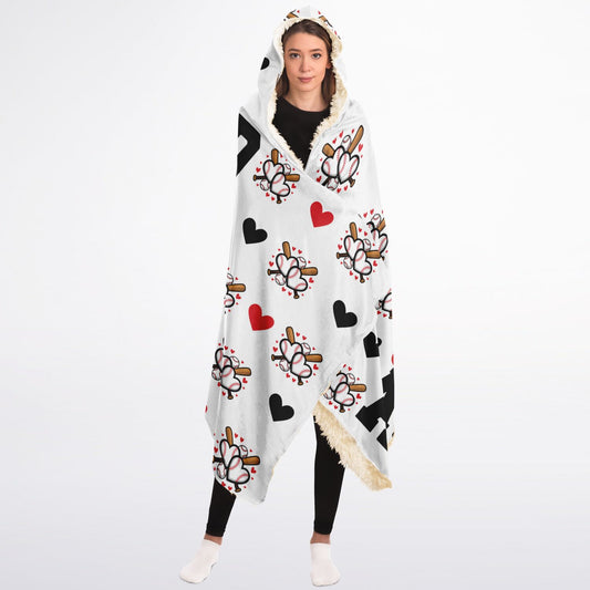 Loud & Proud Aunt Baseball Hooded Sherpa Blanket – Cozy Gift for Sports Aunts