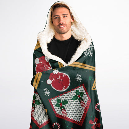 Baseball Ugly Sweater Sherpa Blanket – Cozy Holiday Throw for Baseball Families