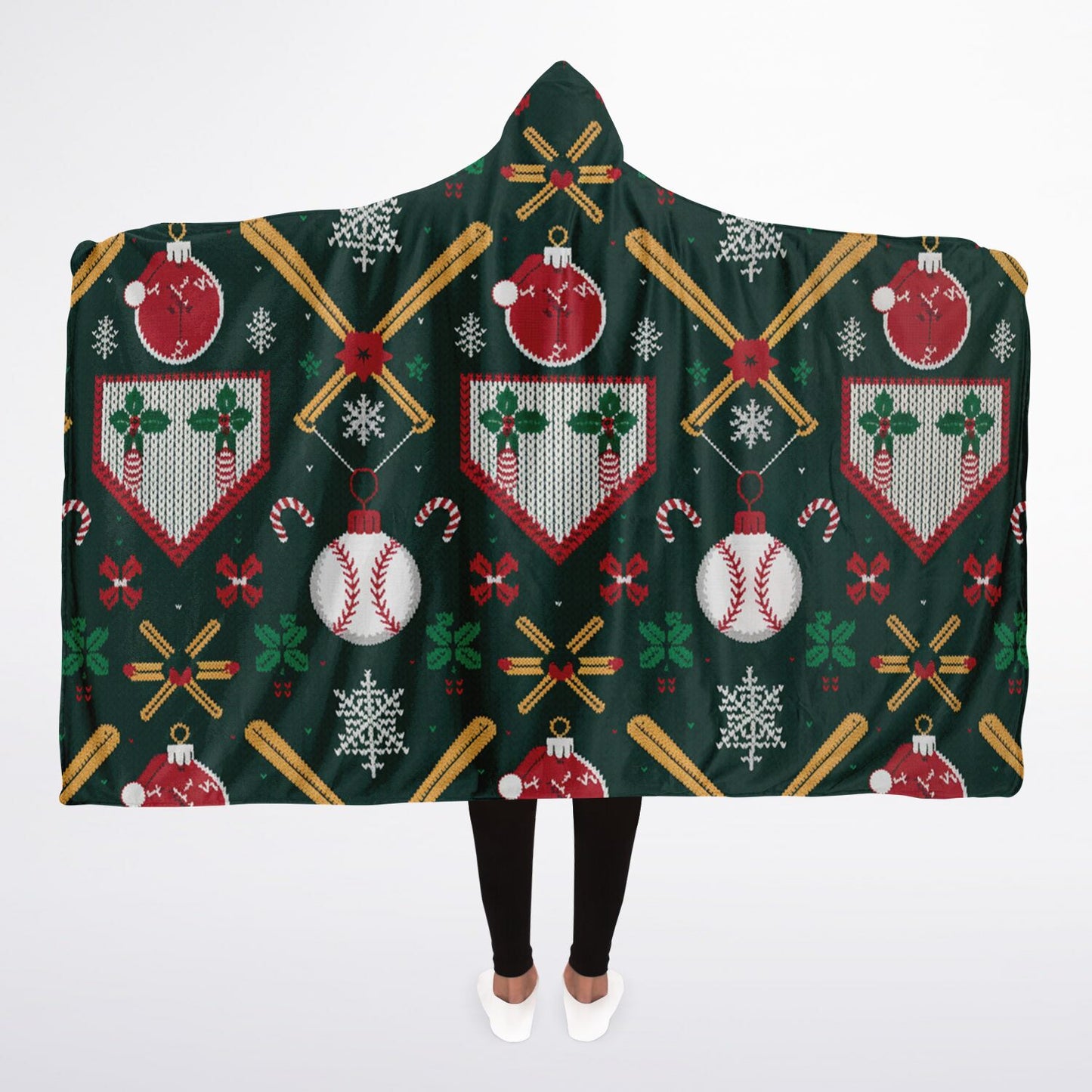 Baseball Ugly Sweater Sherpa Blanket – Cozy Holiday Throw for Baseball Families