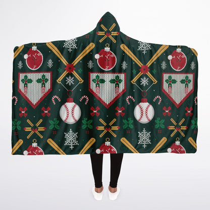 Baseball Ugly Sweater Sherpa Blanket – Cozy Holiday Throw for Baseball Families