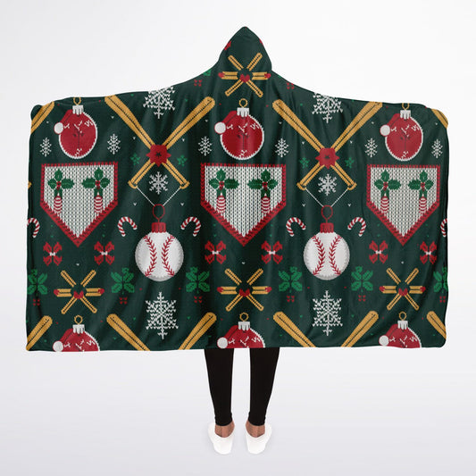 Baseball Ugly Sweater Sherpa Blanket – Cozy Holiday Throw for Baseball Families