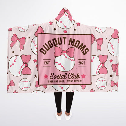 Custom Dugout Moms Social Club Sherpa Blanket – Pink Coquette Baseball Style