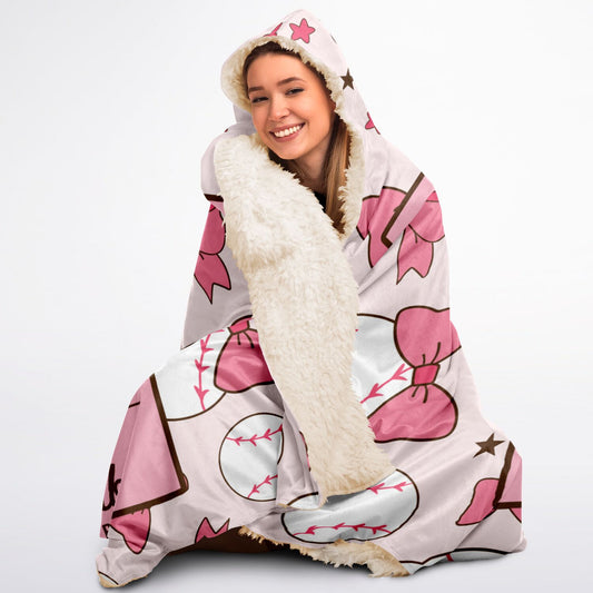 Custom Dugout Moms Social Club Sherpa Blanket – Pink Coquette Baseball Style